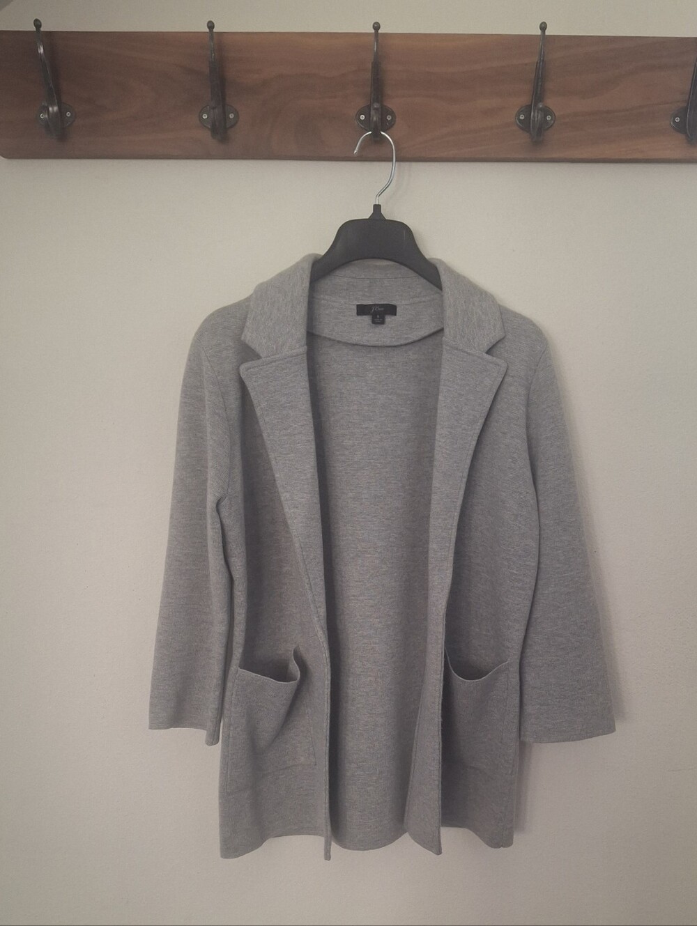 J CREW  "Sophie" Open Front  Sweater Blazer  - Grey - Size S